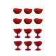 Jogo de Sobremesa Vermelho Taça e Bowl Pote 300ml 12un