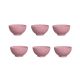 Tigela Bowl Pote Sobremesa Jogo Rosa Fosco Ceramica 6un